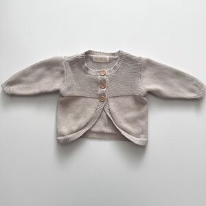 Quincy Mae Sweater Cardigan for 0-3 months Baby Girl, Gray